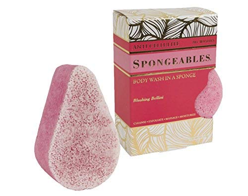 Spongeables Anti-Cellulite Body Wash in a Sponge, Blushing Bellini Scent, 4oz