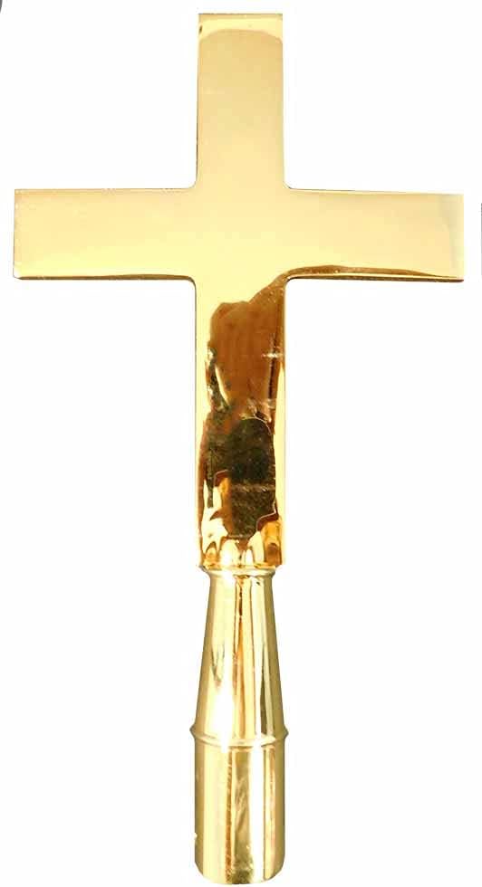 Trade Winds Indoor Flag Pole Flagpole Topper Super Brass Flag Cross, 5'' x 6-1/8''