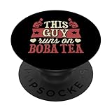 Este Tipo Corre en el té Boba PopSockets PopGrip Adhesivo