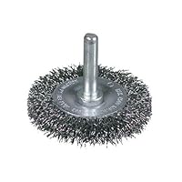 NUEVO 2024 - Cepillo circular acero latonado ondulado con vástago de 6 mm y filamento de Ø 0.30 mm (100x12x22)