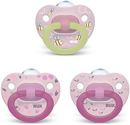 NUK Orthodontic Pacifier Value Pack, Girl, 0-6 Months, 3-Pack
