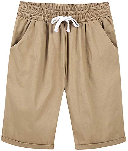Hotmiss Women's Drawstring Elastic Waist Casual Comfy Bermuda Hiking Beach Shorts