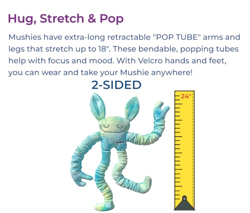 Mushies Stretchable Pop Tube Toy | Extra-Long 18" Retractable Arms/Legs, Hook and Loop Hands/Feet, Wearable, Bendable Fidget, For Focus, Mood & On-the-Go Fun - image 5