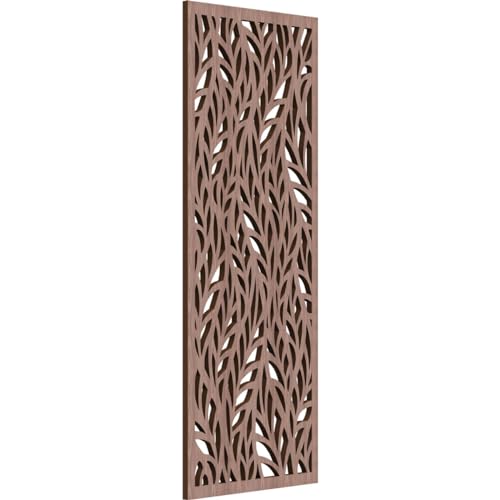 9 3/8"W x 24 3/8"H x 1/4"T Ortonville Decorative Fretwork Wood Wall Panels, Walnut