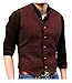 XWLY Laine Gilet Homme Col V Urbaine Simplicité Couleur Unie Sans Manches Homme Affaires Gilet Coupe Slim Avec Poche Taille Cordon Conception Moderne Mariage Homme Hôte Gilet F-Wine Red 3XL