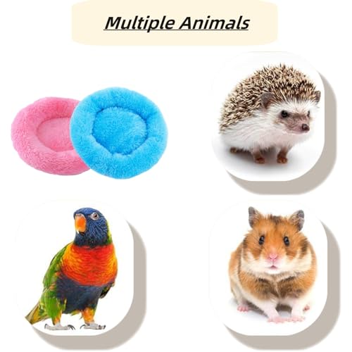 Image of 2 Pcs Bird Bed, Plush Bird Nest Mat Parakeet Bed for Cage Bird Accessories for Cockatiel Parrot Conure Lovebird Budgie
