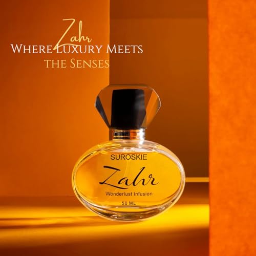 Image of Suroskie Zahr Perfume 50Ml | Luxury Eau De Parfum | Long Lasting Unisex Fragrance Spray | Aromatic Blend Of Aqua, Saffron & Rose Scent | Woody & Oud Notes | Premium Gift For Men & Women
