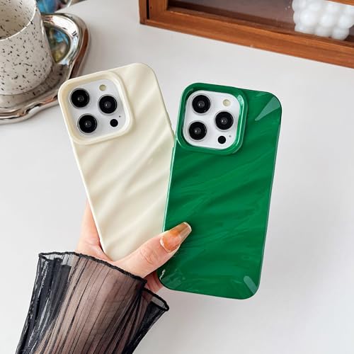 Coque iPhone 15 Pro rouge vin motif ondulations d'eau souple - 3