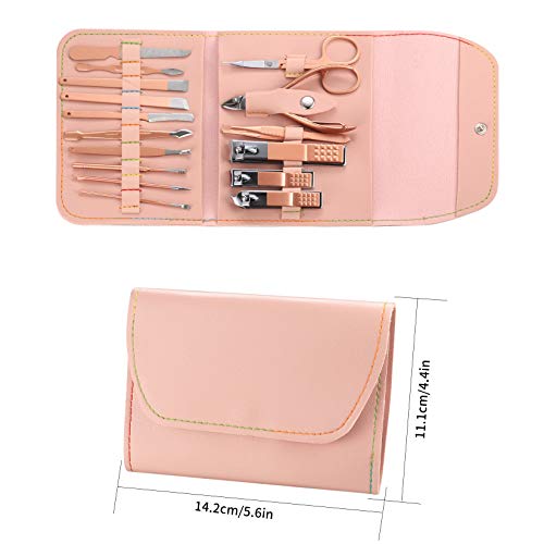 16-teiliges Nagelknipser-Set Luxus-Maniküre-Pediküre-Kit, Beauty-Kit, Edelstahl mit Ledertasche für Männer und Frauen – Bild 3