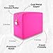 Large Pink Makeup Bag – Nylon Cosmetic Pouch, Travel Makeup Organizer Case, Spacious Makeup Bag for Toiletries, Beauty Essentials & Cosmetics