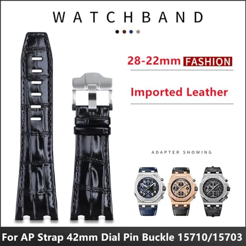 Bracelet en cuir importé pour Audemars Piguet Royal Oak Offshore 42mm - 2
