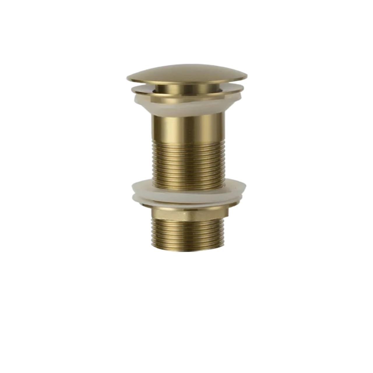 Tapón de Fregadero emergente Baño Lavabo Fregadero Pop Up Dreen Tapón de residuos Baño Accesorios de Grifo Bronce Matt Negro/Chrome/Oro de Rosa/Oro Cepillado (Color : Brushed Gold no Hole)