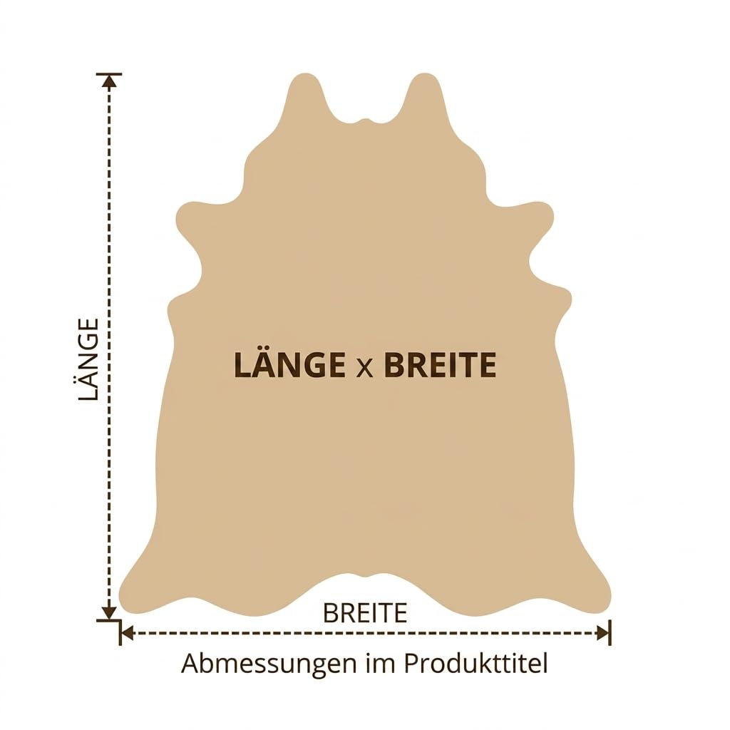 Hide & Haus Kuhfell Teppich Braun Groß (220 x 200 cm) inkl. 4 Kuhfell-Untersetzer - echtes Rinderfell