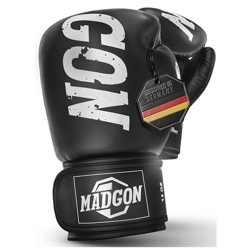 MADGON Boxhandschuhe aus bestem Material für Lange Haltbarkeit - Männer und Frauen Kickboxhandschuhe für Kampfsport, MMA, Sparring, Muay Thai und Boxen 10 12 14 16 oz inkl Beutel