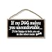 If My Dog Makes You Uncomfortable- 5 x 10 inch Hanging Funny Dog Sign, Wall Art, Decorative Wood Sign Home Decor