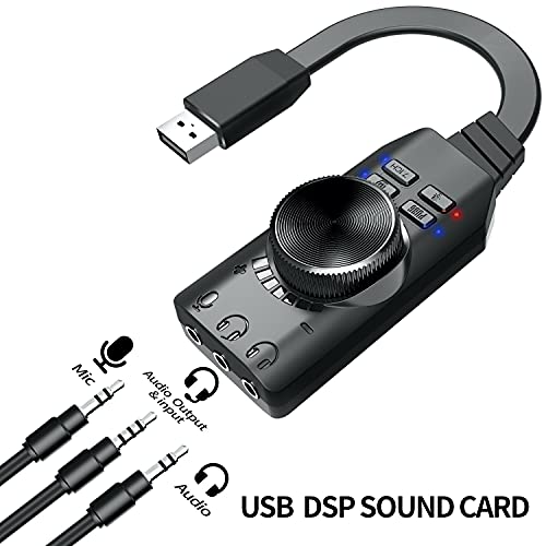 Image of USB External Sound Card || USB to 3.5 mm Audio Adapter || External Sound Card with Headphone Jack Compatible with Windows, Mac, mac OS, Linux, PS4, Plug and Play