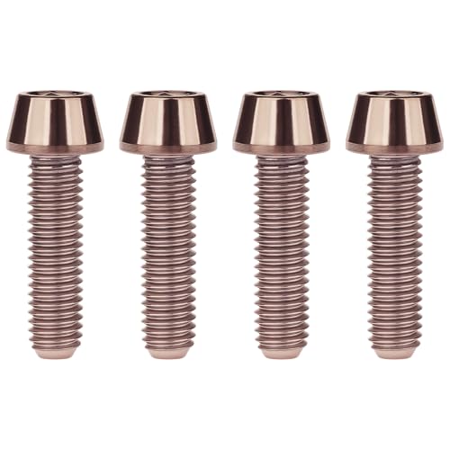 Image of Titanium Ti Bolt M5x9 16 18 20 25 30 35 40 45 50 55 60mm Tapered Head Screws Pack of 4 (M5x20mm, Bronze)