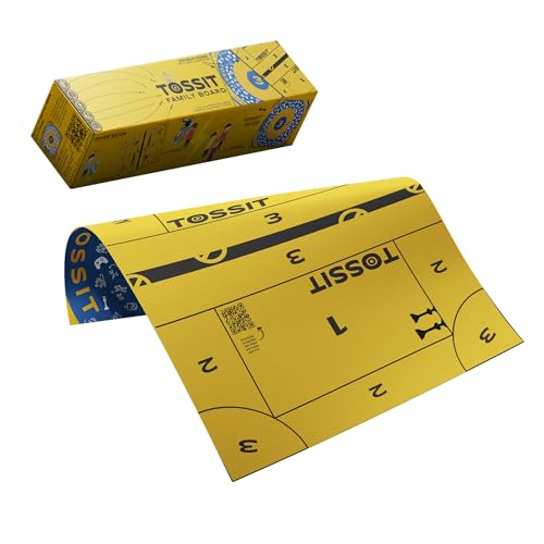 TOSSIT Board, Plateau de Jeu pour Fléchettes Pétanque Intérieur Extérieur, Silicone Qualité Supérieure, Multiple Modes de Jeu, Fun Amis Famille, Transportable Roulable, Version Family