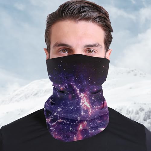 Galaxy Pattern Cooling Neck Gaiter Face Mask Lightweight Multifunctional Bandana for Cycling Hiking Outdoor Activities