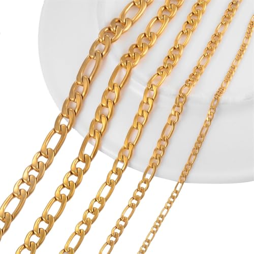 Collier hip hop chaîne Figaro dorée tendance pour homme et femme