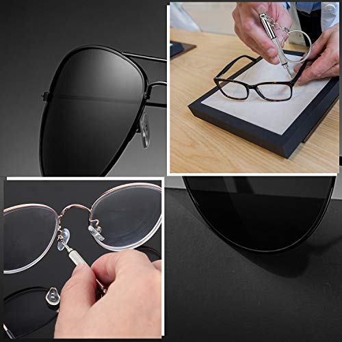 Eyeglass Repair Kit, redting Sunglasses Repair Kit with 1110pcs Eyeglass Screws Include 5Pairs Nose Pads, Precision Screwdriver Set and Tweezers for Eyeglasses,Watch Repair of various gadgets (Orange)