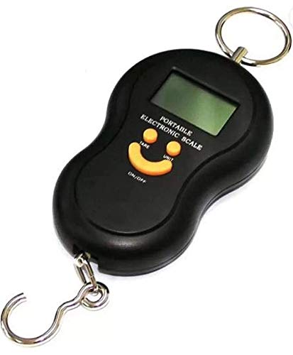 AL MEEZAN Electronic Digital Hanging Stainless Steel Hook Luggage Portable Scale with LCD Display for Industrial Fishing Factory Use Capacity 50 KG