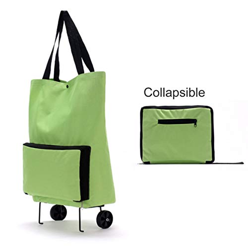 Yixikejiyouxian Große Kapazität, verdicktes Segeltuch, leichte, Faltbare Einkaufstrolley-Radtasche, einfarbige Traval… – Bild 5