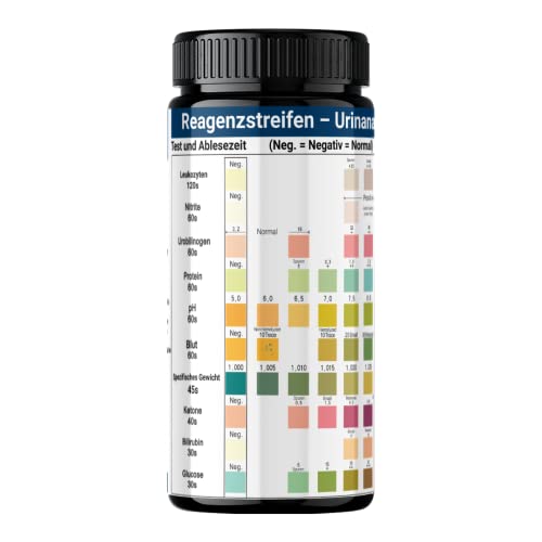 100x Gesundheitstest für Tiere (Groß und Klein) – 10 Indikatoren Urinanalysestreifen Schnelltest