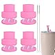 4stk Magnetische Strohhalmkappen für Brümate 30/40oz Era & Resa Trinkbecher, Magnetische Strohhalmkappen aus Silikon mit Dichtungen & Reinigungsbürsten zum Wandern Klettern Picknicken (Pink)