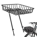 Yhsioaklo Fahrradkorb vorne, große Kapazität, Aluminiumlegierung, stabile Unterstützung, Fahrrad-Frontkorb, für Straße, Mountainbike, Elektrofahren, Outdoor, Reisen, Stadt, Pendeln, Frachttasche