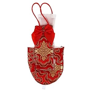 ULTECHNOVO Bird Parrot Suit Nappy with Bow Red Pet Clothes for Parakeets Cockatiels Conures Finches Lovebird L