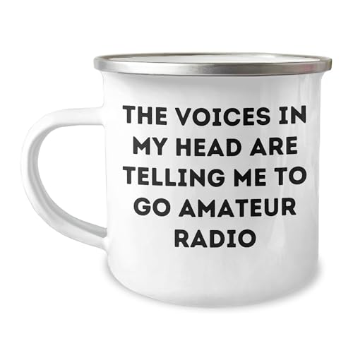 Inspirational Amateur Radio Enthusiast Gifts: The Voices In My Head Are Telling Me To Go Amateur Radio Funny Camping Mug for the Radio Operator in Your Life This Christmas