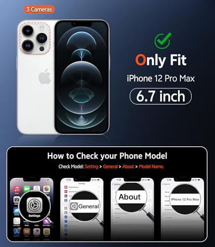Image of FNTCASE for iPhone 12 Pro-Max Case: Clear Magnetic Phone Cases Compatible with Magsafe Slim Anti Yellowing Military Grade Drop Protection Rugged Protective Transparent Cell Phone Cover (A-Clear)