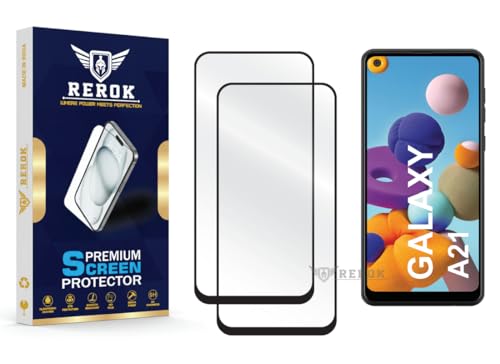 Image of Gorilla Tempered Glass Screen Protector Compatible with Samsung Galaxy A21 [Pack of 2] | Edge-to-Edge, Bubble-Free, Case Friendly, Easy Installation Kit