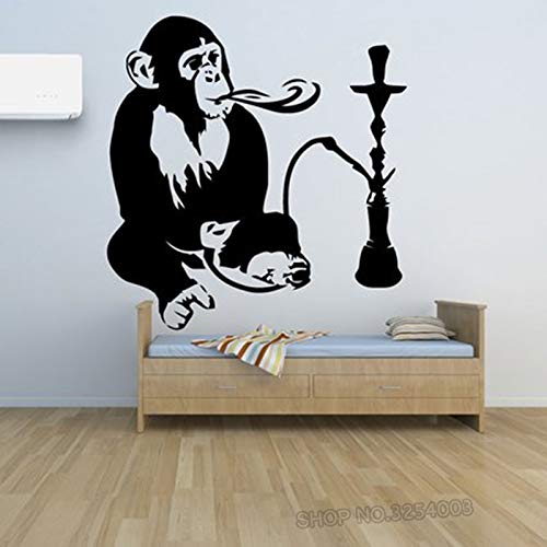 Gadgets Wrap Shisha Hookah Wall Decal Smoke Window Shop Decor Monkey with Hookah