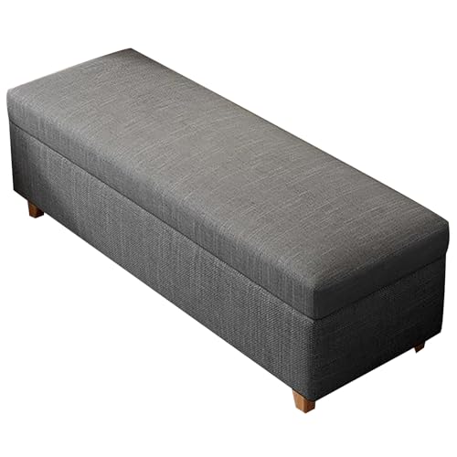 ZPRYZHD Banco Zapatero con Asiento Acolchado, Bancos Entrada con Baúl de Almacenamiento, Banco al Pie de la Cama, para Sala de Estar, Dormitorio, Pasillo(Gray,39.4in/100cm)