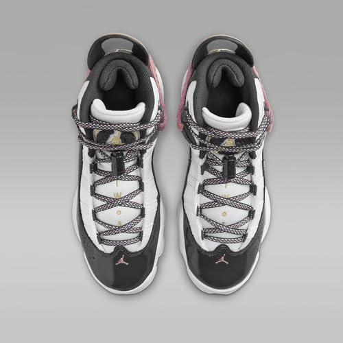 Jordan 6 Rings Big Kids' Shoes (DV3178-101, White/Red Stardust/Vapor Green/Anthracite)4