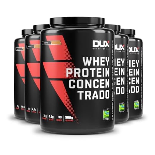 Kit 5 Whey Protein Concentrado Dux Banoffee 900g