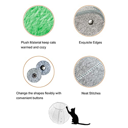 Cat Tunnel Beds for Indoor Cats, K1 Soft Cat Cave Multi-Function Foldable Cat Toy for Puppy Dogs and Cats (Green) - Image 4