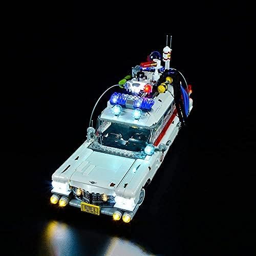 Miniatura 4 de Kyglaring Kit de luz LED compatible con bloques de construcción Lego Ghostbusters ECTO-1 10274, sonido y atenuación RC mejorados, solo luces (modelo