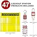 SAFBY Lockout Tagout Station Board Metal Kit with Lock Out Tag Out Loto 2 Hasps, 30 Tags, 30 Nylon Cable, 14 Locks with Number 1-14 (Yellow Lockout Station)