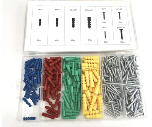 Wall Plugs & Screw Set Assortment 285pc Rawlplugs and Fixing Set with Case