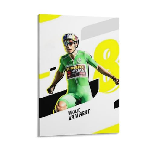 Cycliste Wout Van Aert impression sur toile haute définition SECOLI pour déco 50x75 cm