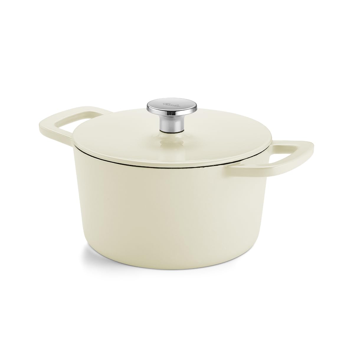 Fissler Collezione Moments, Rostiera in Ghisa Smaltata, Rotonda Diametro 20 cm, Pentola in Ghisa, Funzione Cocotte Aromastar, Compatibile Induzione, Bianco Avorio