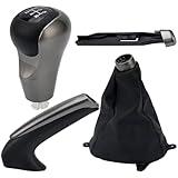 X4XZ 54102-SNA-A01 54102-SNA-A02 5 Speed Gear Shift Knob with Leather Boot for 2006-2011 Honda Civic Replace...