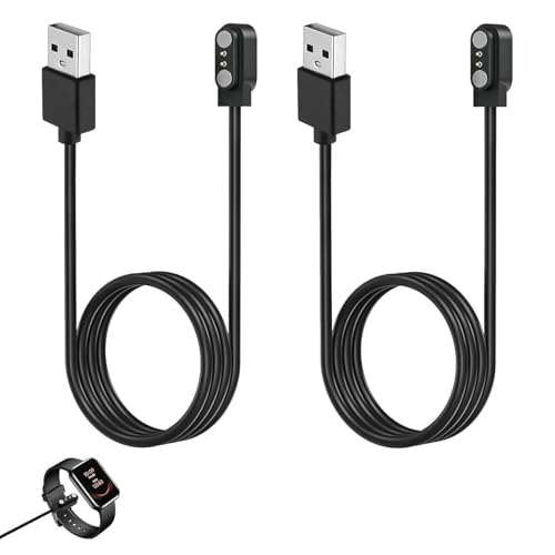 Vtyzcm 2 Pcs Smart Watch Charger 2-Pin 2.84 mm Magnetic USB Charging Cable Replacement Charger Cord Compatible with Letsfit YAMAY Willful UMIDIGI Fitpolo Blackview Dirrelo Lifebee Hamile