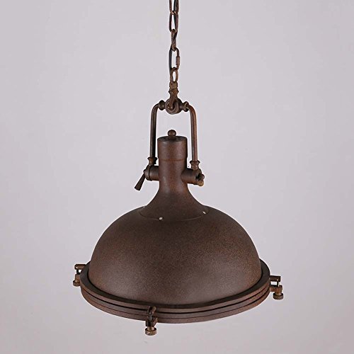 Industrial Nautical Style Single Pendant Lamp - Litfad 18" Dome Shape Pendant Light Mounted Fixture Lighting Dining Room Lighting Fixtures Hanging In Rusty #TOP4