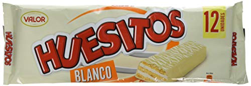 Huesitos Barritas de Barquillo Cubierto de Chocolate Blanco, 12 x 20g