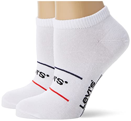 Levi's Sport Unisex Low Cut Socks Basket, White/Blue/Red, 39 Taille Normale Mixte