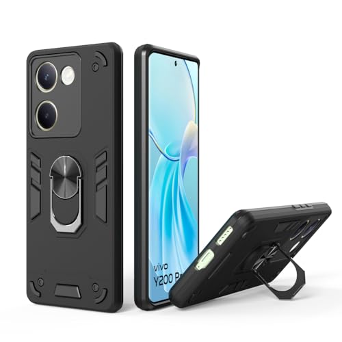 Image of NDCOM for Vivo Y200 Pro Back Cover | Sleek Design for VIVO Y300 Plus 5G Back Cover | Ring Holder Case
